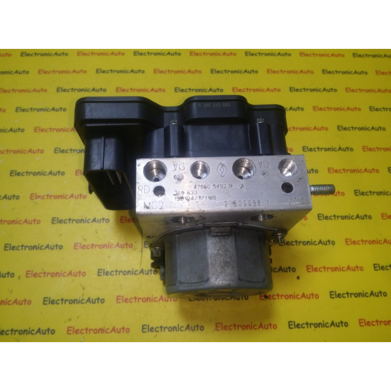 Pompa ABS Renault CAPTUR, Dacia Sandero, 0265243683, 476605492RA,